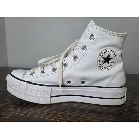 CONVERSE Chuck Taylor All Star Women's 8.5 Lift Platform Leather High-Top Shoes - Picture 7 of 16